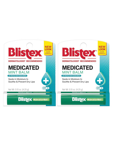 Bálsamo Labial Medicado Blistex Menta SPF 15 Paquete 2
