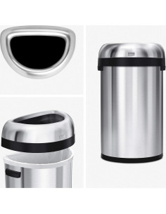 Basurero Semi-redondo 60L simplehuman Acero Inoxidable Cepillado 2