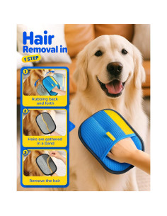 Guantes de Acicalamiento Reutilizables JGLXF - Eliminación Pelo Mascota Azul 2