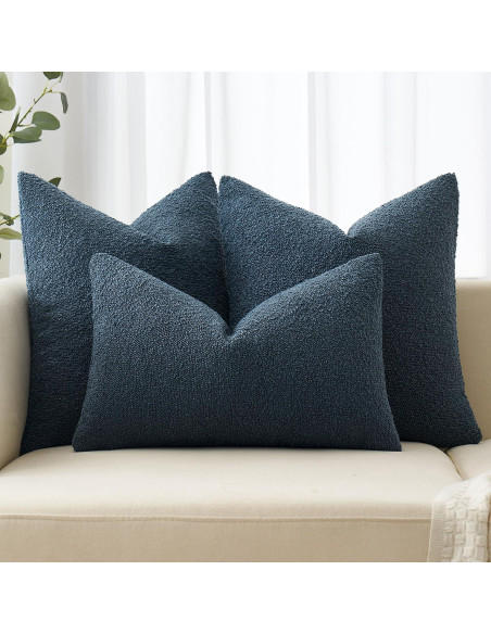 Funda de Almohada Texturizada Boucle MIULEE Azul Oscuro 30x50 cm Funda de Almohada Texturizada Boucle MIULEE Azul Oscuro 30x50 cm