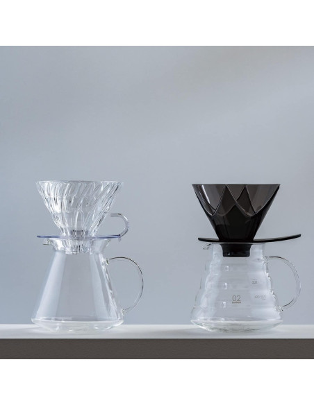 Goteador de Café Hario V60 Mugen 02 Plástico Negro Transparente Goteador de Café Hario V60 Mugen 02 Plástico Negro Transparente