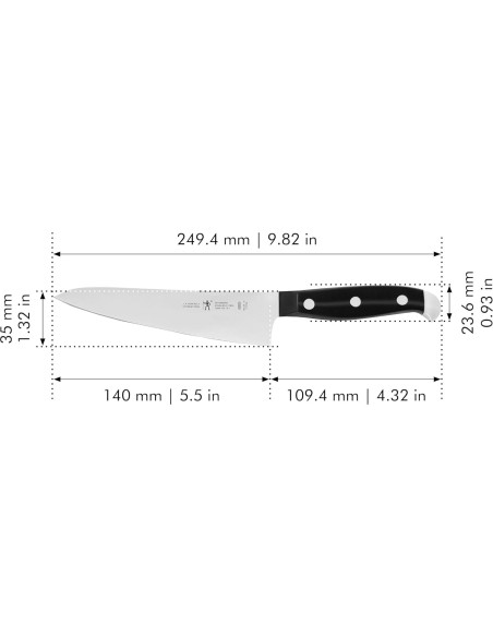 Cuchillo de Chef HENCKELS Statement 5" Acero Inoxidable Negro Cuchillo de Chef HENCKELS Statement 5" Acero Inoxidable Negro