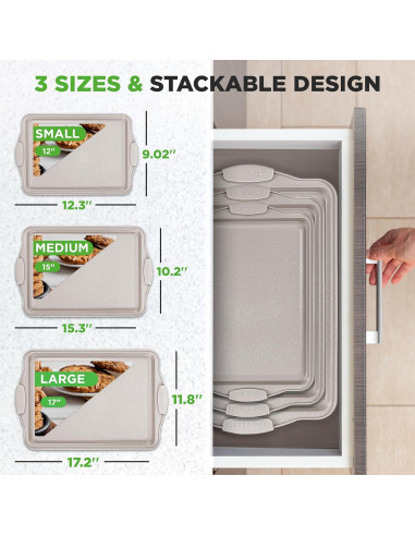 Set de 3 Bandejas para Galletas Antiadherentes NutriChef