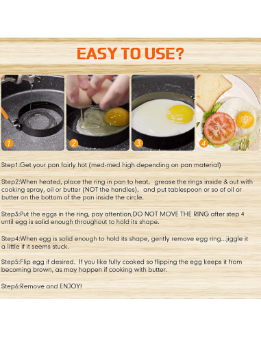 Conjunto de 6 Moldes para Huevos Patelai - Acero Inoxidable 10-20 cm