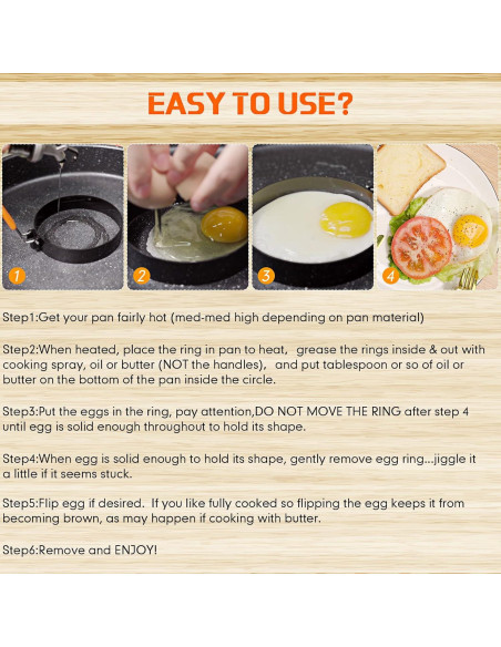 Conjunto de 6 Moldes para Huevos Patelai - Acero Inoxidable 10-20 cm Conjunto de 6 Moldes para Huevos Patelai - Acero Inoxidable 10-20 cm