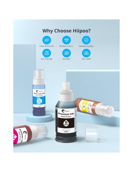 Botella de Tinta de Reemplazo Hiipoo 502 522 para Epson Botella de Tinta de Reemplazo Hiipoo 502 522 para Epson