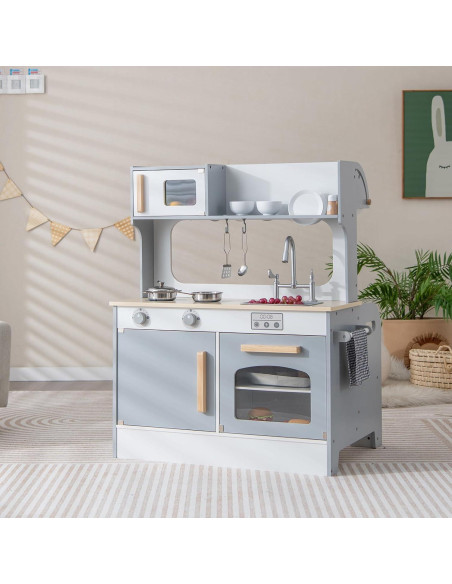 Cocina de Jugar Doble Cara Gotoplay 10050GR-TP con Accesorios Cocina de Jugar Doble Cara Gotoplay 10050GR-TP con Accesorios