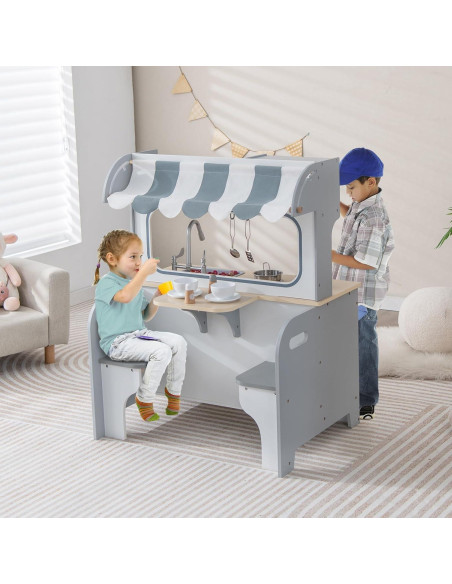 Cocina de Jugar Doble Cara Gotoplay 10050GR-TP con Accesorios Cocina de Jugar Doble Cara Gotoplay 10050GR-TP con Accesorios