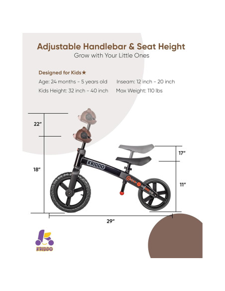 Bicicleta de Equilibrio KRIDDO para Niños 2 a 5 Años Llama Bicicleta de Equilibrio KRIDDO para Niños 2 a 5 Años Llama