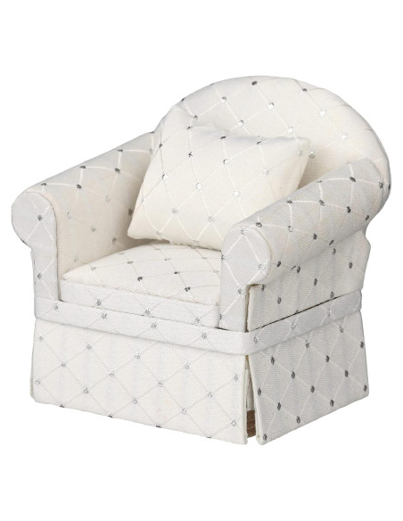 Sofá Sillón Miniatura Inusitus Tapizado Blanco con Puntos Sofá Sillón Miniatura Inusitus Tapizado Blanco con Puntos