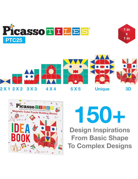 Paquete de 3 Rompecabezas Magnéticos PicassoTiles 25 Piezas Paquete de 3 Rompecabezas Magnéticos PicassoTiles 25 Piezas