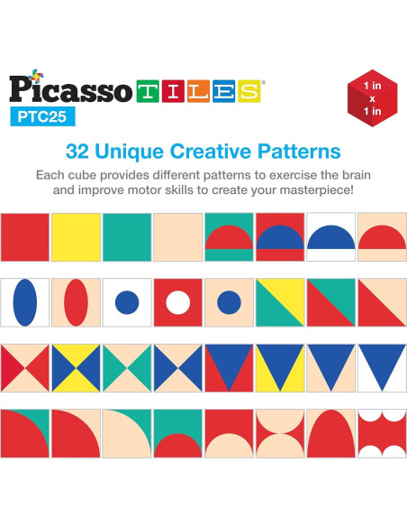 Paquete de 3 Rompecabezas Magnéticos PicassoTiles 25 Piezas Paquete de 3 Rompecabezas Magnéticos PicassoTiles 25 Piezas