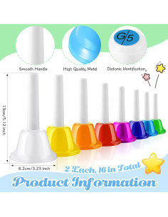 Juego de Campanas Musicales Fabbay 16 Piezas para Niños 2