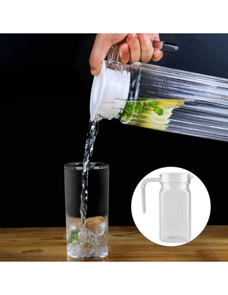 Jarra Acrílica Tbest 500ml con Tapa - Botella de Jugo Transparente Jarra Acrílica Tbest 500ml con Tapa - Botella de Jugo Transparente