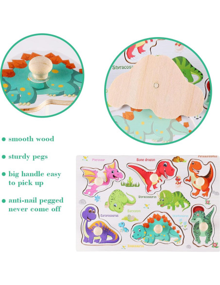 Rompecabezas de Clavos de Madera NASHRIO - Set 3 Piezas para Niños 1-3 Años Rompecabezas de Clavos de Madera NASHRIO - Set 3 Piezas para Niños 1-3 Años