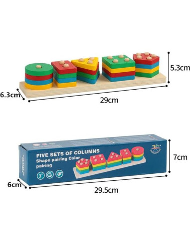 Juguete Educativo de Madera Kizh Clasificador de Colores y Formas
