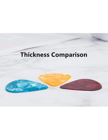Puas de guitarra CC CAIHONG 0.46mm celuloide 50 piezas multicolor