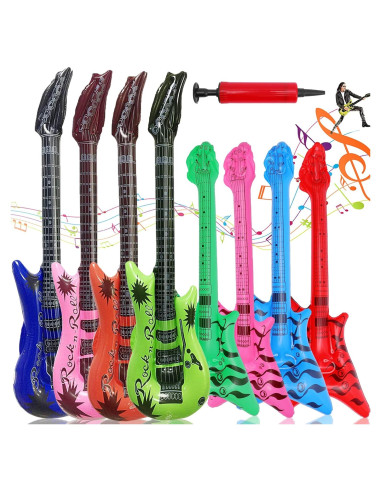 Guitarras Inflables Visen 91 cm y Bajo 58 cm para Fiesta