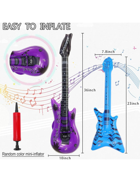 Guitarras Inflables Visen 91 cm y Bajo 58 cm para Fiesta Guitarras Inflables Visen 91 cm y Bajo 58 cm para Fiesta