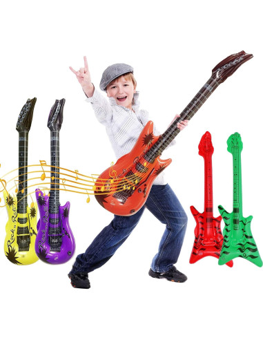 Guitarras Inflables Visen 91 cm y Bajo 58 cm para Fiesta