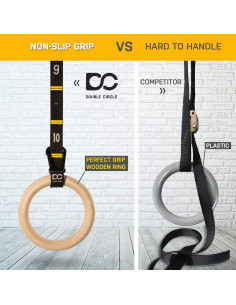 Anillos de Gimnasia de Madera Double Circle 2.79 cm - Entrenamiento 2