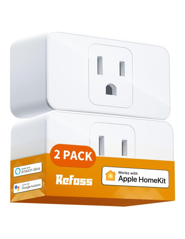 Enchufe Inteligente Refoss WiFi 15A, Control Remoto, Paquete de 2