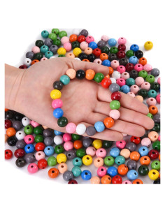 400 Perlas Redondas de Madera QDXATIVP 12mm Color Mezclado