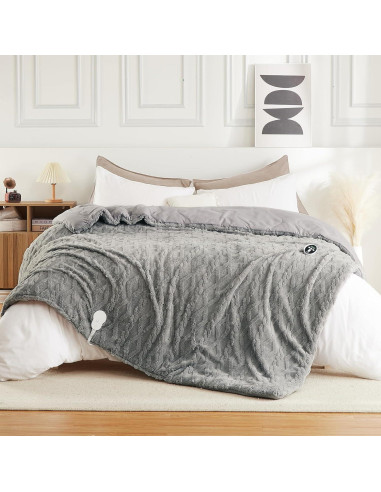 Manta Térmica Eléctrica STARBEDIA Queen Gris 90x90cm 6 Niveles