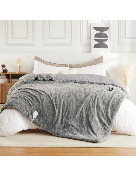 Manta Térmica Eléctrica STARBEDIA Queen Gris 90x90cm 6 Niveles Manta Térmica Eléctrica STARBEDIA Queen Gris 90x90cm 6 Niveles