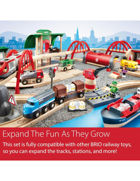 Conjunto de Ferrocarril Deluxe BRIO World 87 Piezas - Trenes de Madera Conjunto de Ferrocarril Deluxe BRIO World 87 Piezas - Trenes de Madera