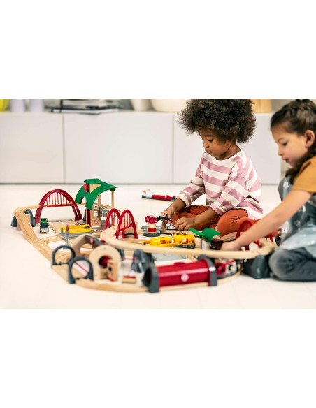 Conjunto de Ferrocarril Deluxe BRIO World 87 Piezas - Trenes de Madera Conjunto de Ferrocarril Deluxe BRIO World 87 Piezas - Trenes de Madera