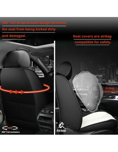 Fundas de Asiento NCNXNN para Toyota Yaris 2012-2018, Negro, 2 PCS