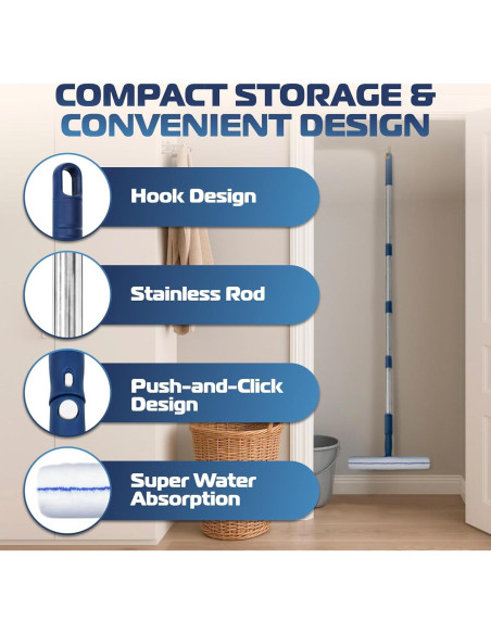 Kit de Limpieza de Ventanas DSV 157.48 cm con Mango Extensible Kit de Limpieza de Ventanas DSV 157.48 cm con Mango Extensible