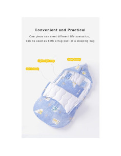 Saco de Sueño para Bebé Recién Nacido Calabaza Linda Azul 2