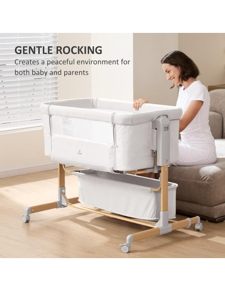 Cuna 3 en 1 LovliTod Baby Gris Claro Ajustable 6 Alturas Cuna 3 en 1 LovliTod Baby Gris Claro Ajustable 6 Alturas