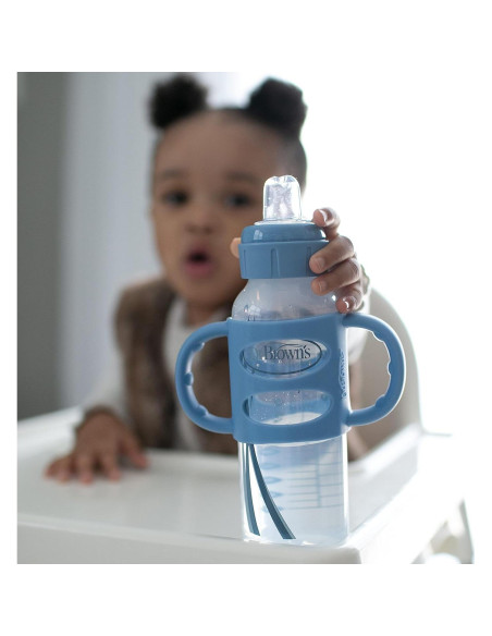 Botella Sippy Estrecha Dr. Brown 250ml Azul Claro 6m+ Botella Sippy Estrecha Dr. Brown 250ml Azul Claro 6m+