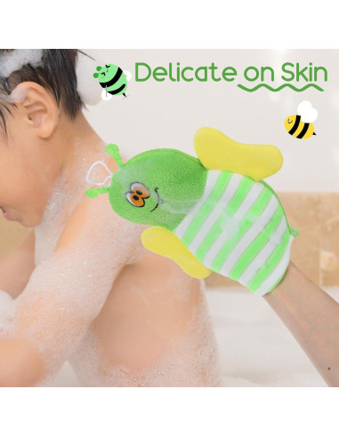 Guantes de Baño para Bebés Sibba 6 Pcs Exfoliantes Suaves