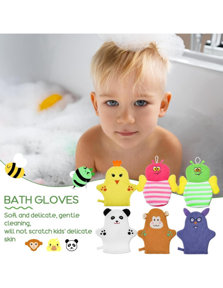 Guantes de Baño para Bebés Sibba 6 Pcs Exfoliantes Suaves Guantes de Baño para Bebés Sibba 6 Pcs Exfoliantes Suaves