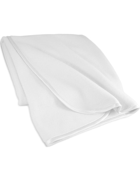 Manta de forro polar TL Care 76.2x76.2 cm blanca con borde de satén Manta de forro polar TL Care 76.2x76.2 cm blanca con borde de satén