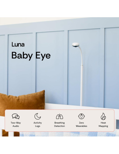 Monitor de Bebé Wi-Fi Luna con Cámara 360 y Soporte de Piso