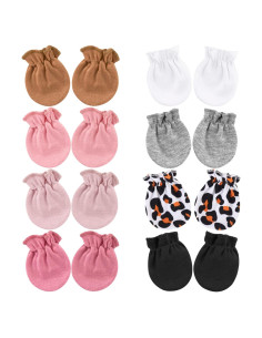Manoplas para Bebés Recién Nacidos BQUBO 8 Pares Algodón Hipoalergénico