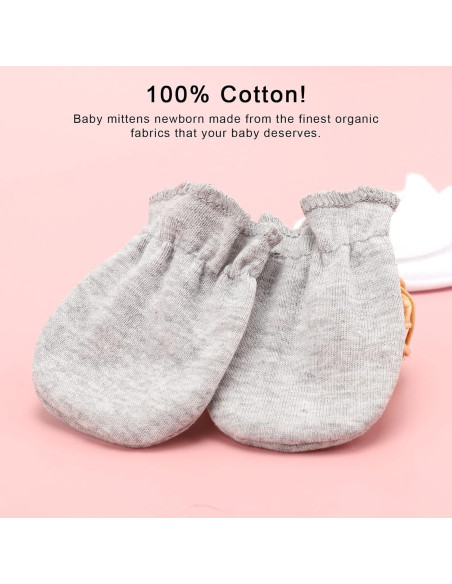 Manoplas para Bebés Recién Nacidos BQUBO 8 Pares Algodón Hipoalergénico Manoplas para Bebés Recién Nacidos BQUBO 8 Pares Algodón Hipoalergénico