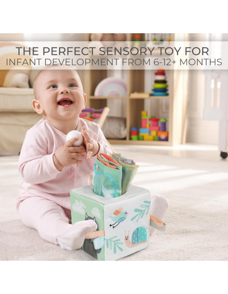 Caja de Pañuelos Montessori ZICOTO para Bebés 6-12 Meses Caja de Pañuelos Montessori ZICOTO para Bebés 6-12 Meses