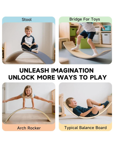 Tabla de Equilibrio para Niños TOPNEW - 81.3 cm de Madera