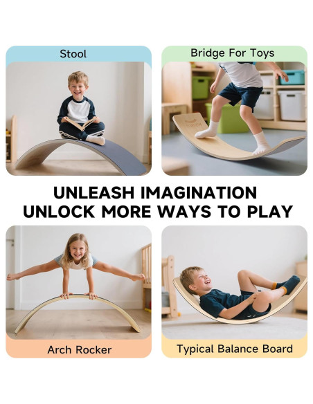 Tabla de Equilibrio para Niños TOPNEW - 81.3 cm de Madera Tabla de Equilibrio para Niños TOPNEW - 81.3 cm de Madera