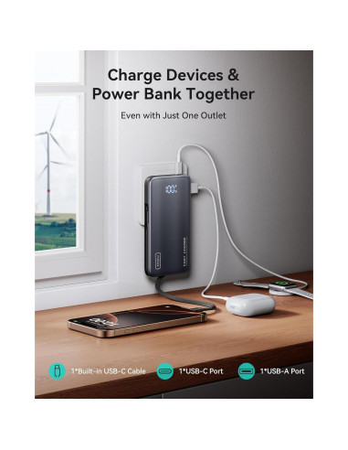 Cargador Portátil INIU 3-en-1 10000mAh 45W Carga Rápida