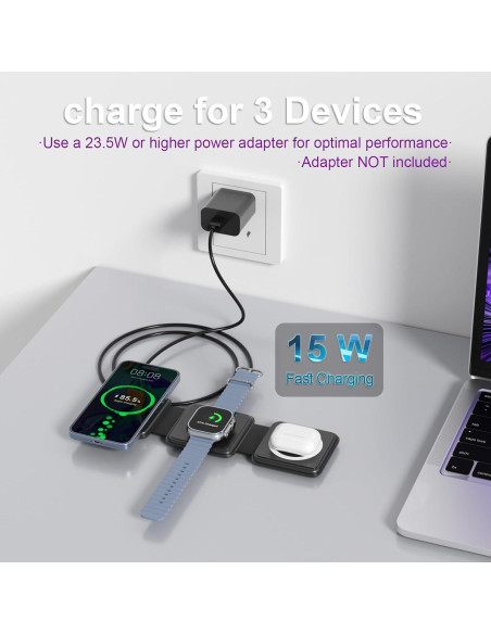 Estación de Carga 3 en 1 OhM-ega para iPhone y Apple Watch Estación de Carga 3 en 1 OhM-ega para iPhone y Apple Watch