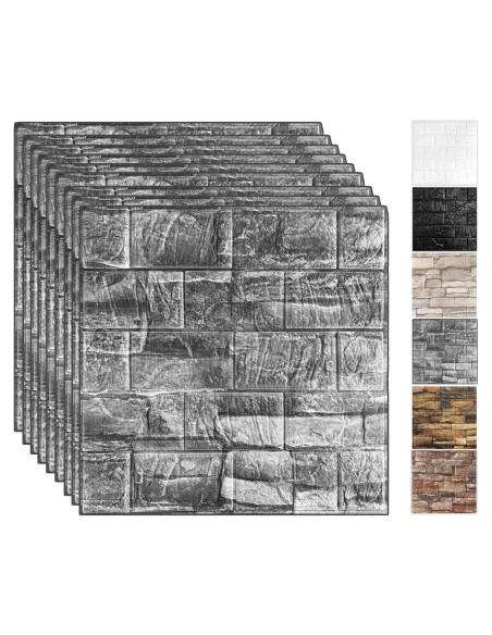33 Paneles de Pared 3D Autoadhesivos FOITLE Negro Retro 30x30cm 33 Paneles de Pared 3D Autoadhesivos FOITLE Negro Retro 30x30cm