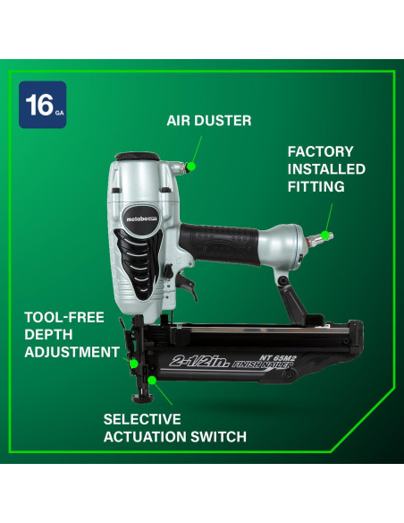 Clavadora de Acabado Metabo HPT NT65M2S 16 Calibre 1.6 kg Clavadora de Acabado Metabo HPT NT65M2S 16 Calibre 1.6 kg
