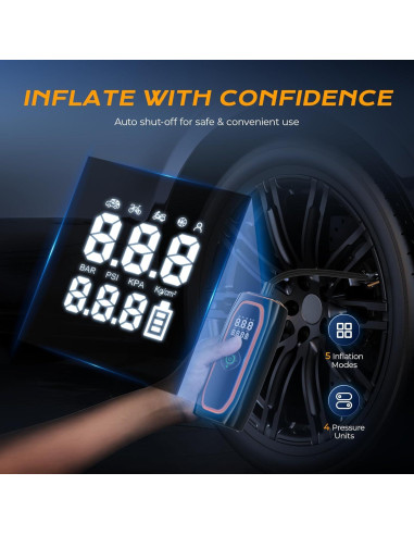 Compresor de Aire Portátil Syvenies 220 PSI Batería 26000mAh